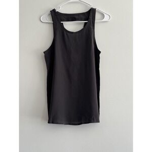 NWT Chaser Women's Gray Satin Silk Tank Top Shirt  Small Revolve Open Back Flowy